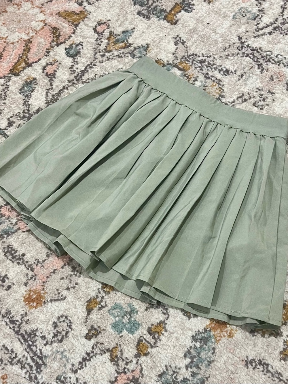 if it were me Mint Green Pleated Skater Skirt